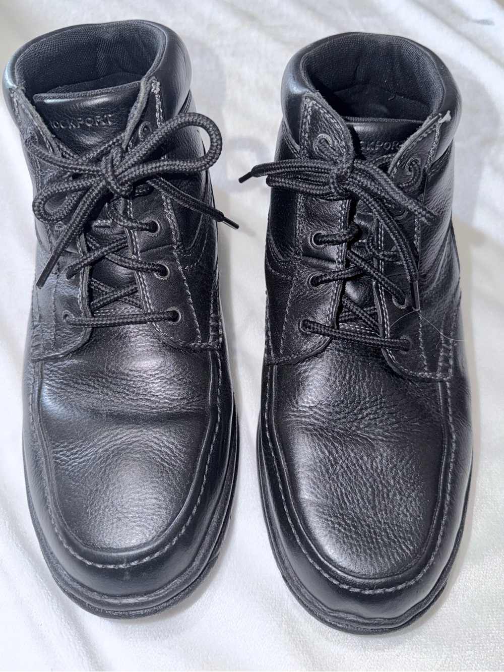 Rockport Men's Black Leather Lace-Up Ankle Boots